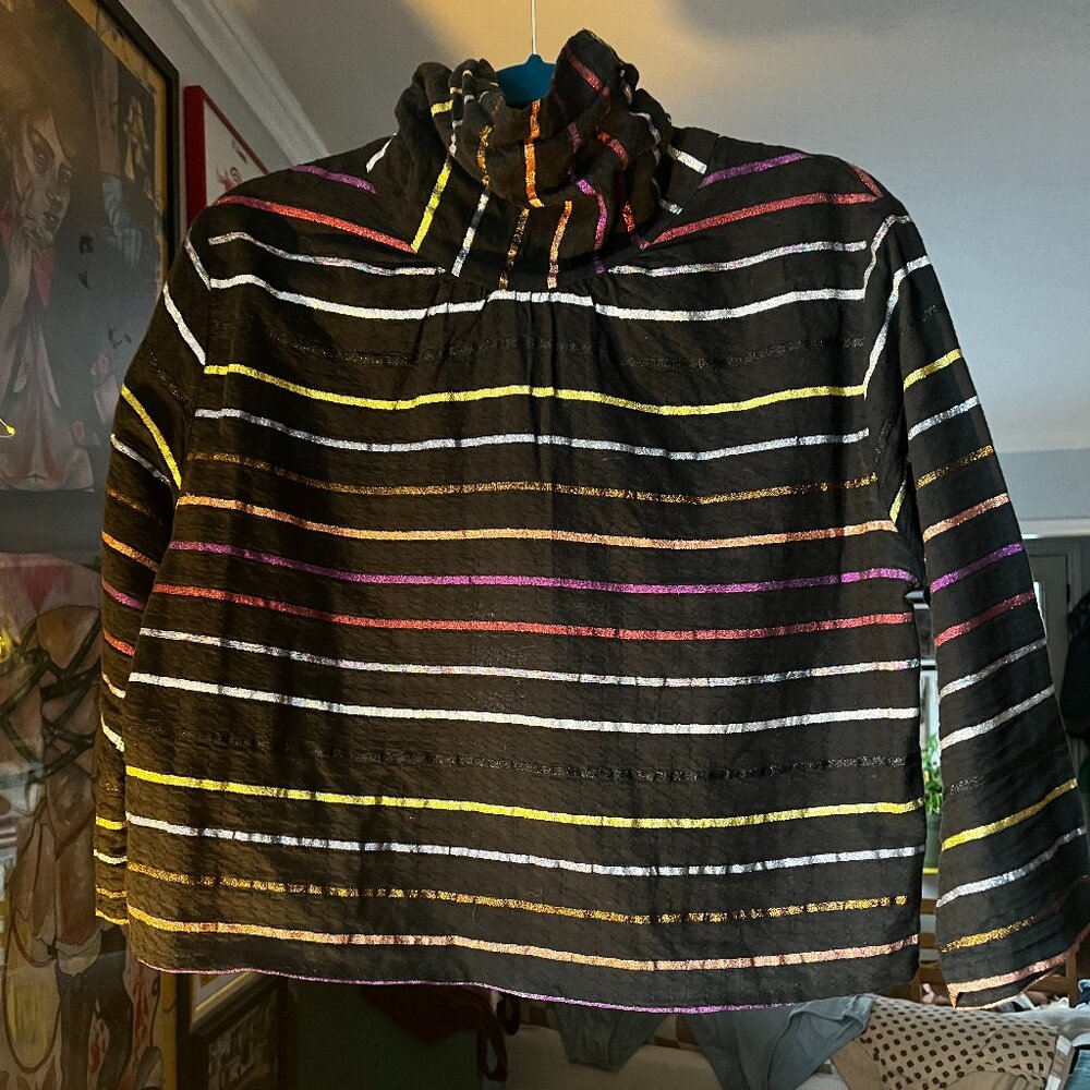 Ace & Jig Scarlet Top in Metallic Stripe Medium (altered to be cropped) GUC